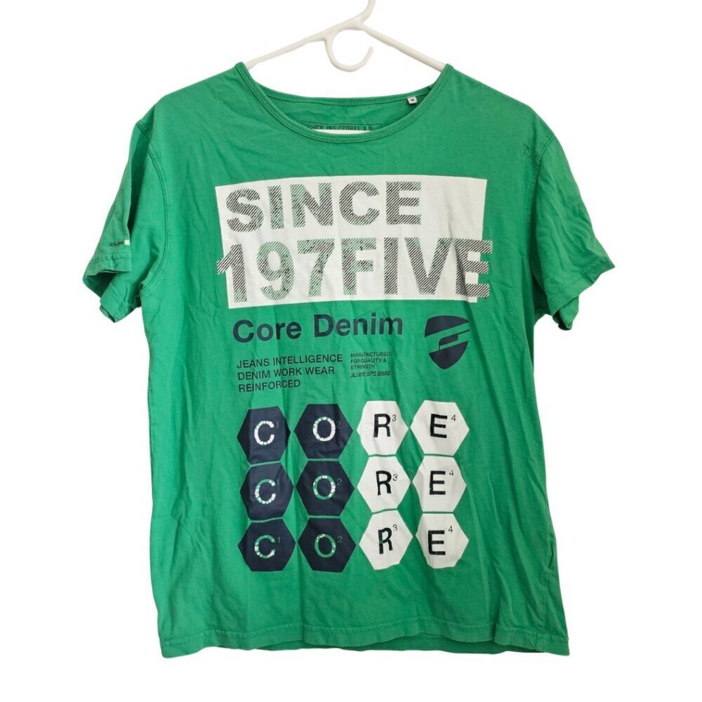 Jack Jones Men's Short Sleeved T-Shirt, Size M, Green